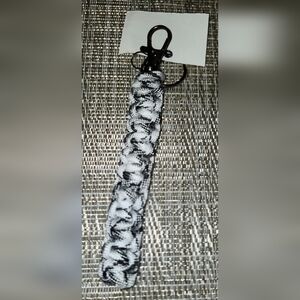 Hand Crafted Black and White Paracord Braided Key Chain-Unisex